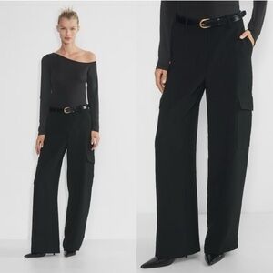 Aritzia Effortless Black Wide-Leg Pants (originally $148)